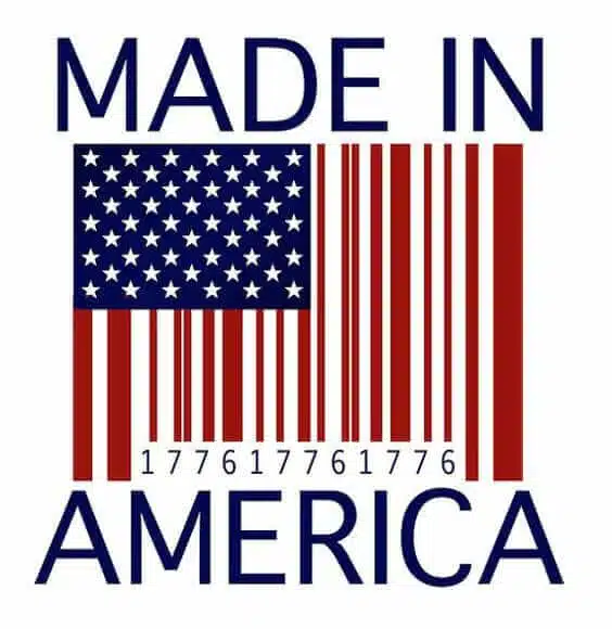 Made in America flag barcode graphic on Southern Style Dental's website promoting American-made dental products.