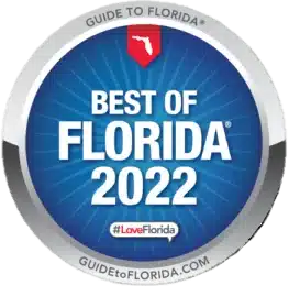 Award emblem for Best of Florida 2022 displayed on Southern Style Dental website. Recognized by Guide to Florida. #LoveFlorida.